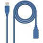 Nano Cable 10.01.0901-BL Cable Alargador USB 3.0 A Macho a A Hembra, 1 metro, Azul, 5 Gbps, Apantallado